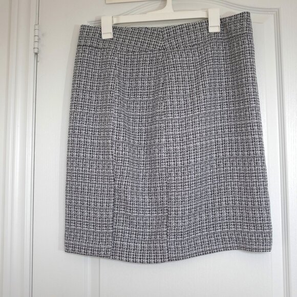 Tahari Arthur s. levine black and white tweed skirt size 12 - Picture 1 of 9